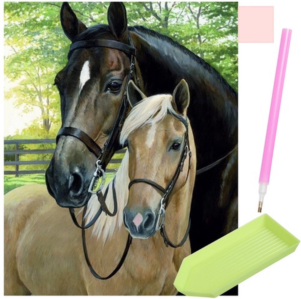 Diamond painting set | Paarden | Malatec | 30x40 cm |